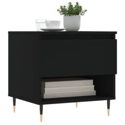 Berkfield Home Modern Coffee Tables 2 pcs Black 50x46x50 cm Engineered Wood - Size: 50 x 46 x 50 cm - thumbnail 1