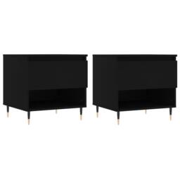 Berkfield Home Modern Coffee Tables 2 pcs Black 50x46x50 cm Engineered Wood - Size: 50 x 46 x 50 cm - thumbnail 3