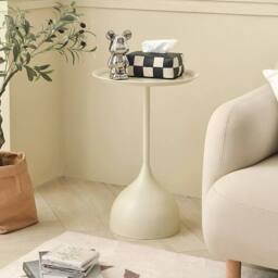 KORVIXA Metal Side End Tray Table Beige - Size: 0.6m2 - thumbnail 5