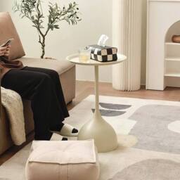 KORVIXA Metal Side End Tray Table Beige - Size: 0.6m2 - thumbnail 4