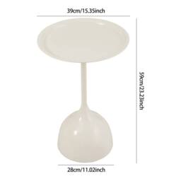KORVIXA Metal Side End Tray Table Beige - Size: 0.6m2 - thumbnail 2