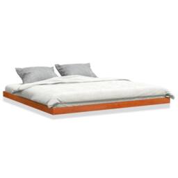 Berkfield Home Bed Frame Frame Wax Brown 180x200 cm Super King Solid Wood Pine - thumbnail 1