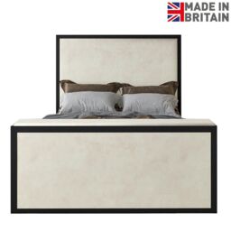 HOB Furniture Washington Metal Tv Bed, Luxury French Velvet, Cream - Size: Double - thumbnail 5