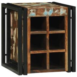 Berkfield Home Traditional Wine Rack 34.5x35x39 cm Solid Wood Reclaimed in Brown - thumbnail 3