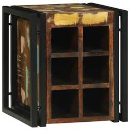 Berkfield Home Traditional Wine Rack 34.5x35x39 cm Solid Wood Reclaimed in Brown - thumbnail 2
