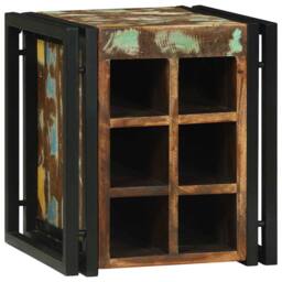 Berkfield Home Traditional Wine Rack 34.5x35x39 cm Solid Wood Reclaimed in Brown - thumbnail 1