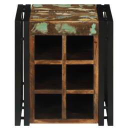 Berkfield Home Traditional Wine Rack 34.5x35x39 cm Solid Wood Reclaimed in Brown - thumbnail 4