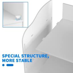 FLAVORA 60 x 25.5 x 25.5cm Wooden Storage Organiser with Shelves Bathroom in White - Size: 60 x 25.5 x 25.5 cm - thumbnail 4