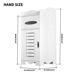 FLAVORA 60 x 25.5 x 25.5cm Wooden Storage Organiser with Shelves Bathroom in White - Size: 60 x 25.5 x 25.5 cm - thumbnail 5