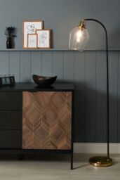 BHS Lighting Saskia Bubble Glass Arc Floor Lamp in Metallic Gold - thumbnail 4
