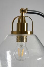 BHS Lighting Saskia Bubble Glass Arc Floor Lamp in Metallic Gold - thumbnail 3