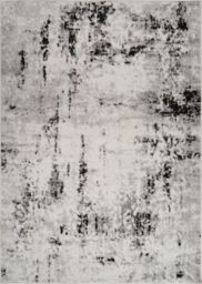 Livabliss Pisa-Abstract Black Grey Off-White Modern Marble Living Dining Bedroom Rug in Light Grey - Size: 140 cm x 200 cm - thumbnail 2