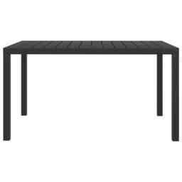 Berkfield Home Garden Table Black 150x90x74 cm Aluminium & WPC - Size: 150 x 90 x 74 cm - thumbnail 1