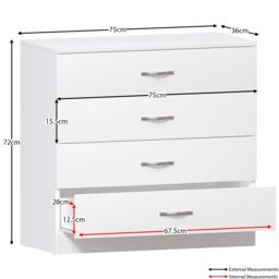 Home Discount Vida Designs Riano Trio Bedroom Set 3 Piece Storage Furniture in White - thumbnail 2