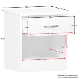 Home Discount Vida Designs Riano Trio Bedroom Set 3 Piece Storage Furniture in White - thumbnail 3