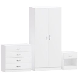 Home Discount Vida Designs Riano Trio Bedroom Set 3 Piece Storage Furniture in White - thumbnail 8
