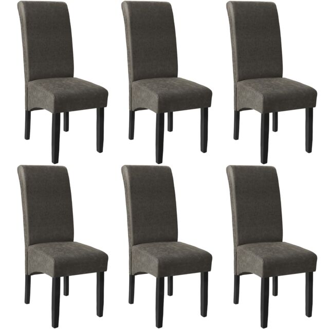 tectake Dining Chair Set Of 2 - Gray Marbled in Grey - Size: 2 Pack - image 1