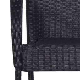 Berkfield Home Beautiful 7 Piece Garden Dining Set Black Poly Rattan - thumbnail 7