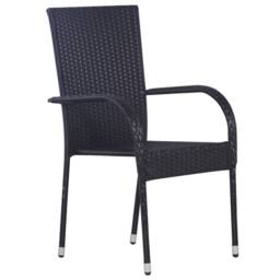 Berkfield Home Beautiful 7 Piece Garden Dining Set Black Poly Rattan - thumbnail 5