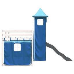 Berkfield Home Bunk Bed without Mattress with Slide & Curtains Blue 90x200 cm - thumbnail 9
