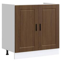 "Berkfield Home Sink Base Cabinet¬†""Porto"" Brown Oak 80x46x81.5 cm¬†Engineered Wood - Size: 80x46x81.5 cm" - thumbnail 2