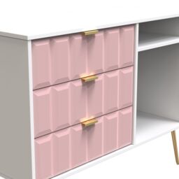 Ready Assembled 2 U Metro 3 Drawer TV Unit (Ready Assembled) in Dusty Pink - thumbnail 4