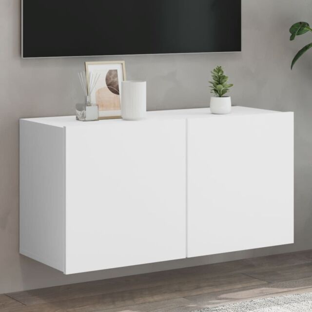 Berkfield Home TV Cabinet Wall-mounted White 80x30x41 cm - Size: 80 x 30 x 41 cm - image 1
