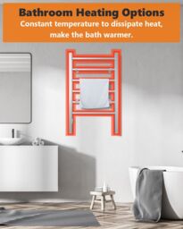 Costway 2-in-1 Electric Towel Warmer 100W Heater Drying Cloth Stand Towel Rack w/6 Bars in Silver - thumbnail 4