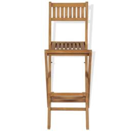 Berkfield Home 3 Piece Bistro Set with Folding Chairs Solid Teak Wood in Brown - thumbnail 9