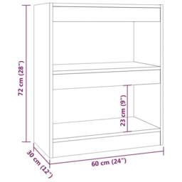 Berkfield Home Book Cabinet/Room Divider Smoked Oak 60x30x72 cm in Brown - Size: 60 x 30 x 72 cm - thumbnail 7