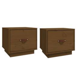 Berkfield Home Bedside Cabinets 2 pcs Honey Brown 40x34x35 cm Solid Wood Pine - Size: 40 x 34 x 35 cm