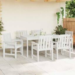 Berkfield Home White Garden Dining Chairs 6 pcs White 65.5x55.5x88 cm HDPE - thumbnail 1