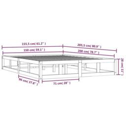 Berkfield Home Beautiful Bed Frame Honey Brown 150x200 cm King Size Solid Wood - thumbnail 9
