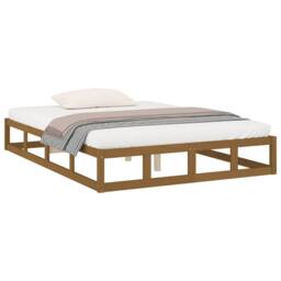 Berkfield Home Beautiful Bed Frame Honey Brown 150x200 cm King Size Solid Wood - thumbnail 1