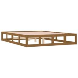 Berkfield Home Beautiful Bed Frame Honey Brown 150x200 cm King Size Solid Wood - thumbnail 4