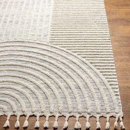 Livabliss Nora-Geometric Grey Ivory High Pile Fringe Living Dining Bedroom Rug - Size: 80 cm x 220 cm - thumbnail 5