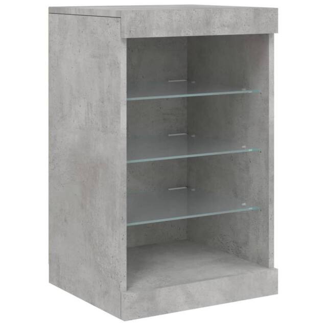 Berkfield Home Sideboard with LED Lights Concrete Grey 41x37x67 cm - Size: 41 x 37 x 67 cm - image 1