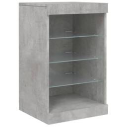 Berkfield Home Sideboard with LED Lights Concrete Grey 41x37x67 cm - Size: 41 x 37 x 67 cm - thumbnail 1