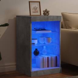 Berkfield Home Sideboard with LED Lights Concrete Grey 41x37x67 cm - Size: 41 x 37 x 67 cm - thumbnail 4