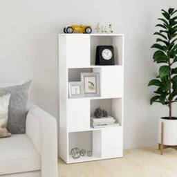 Berkfield Home Book Cabinet Room Divider White 60x24x124.5 cm Engineered Wood - thumbnail 3