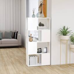 Berkfield Home Book Cabinet Room Divider White 60x24x124.5 cm Engineered Wood - thumbnail 2