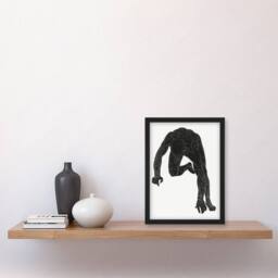 Artery8 Reijer Stolk Man Silhouette Anatomical Study of Muscles Framed Art in White - Size: A3 - thumbnail 2