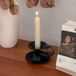 FLAVORA Black Iron Decorative Candlestick Candle Holder - Size: 0.6m2 - thumbnail 4