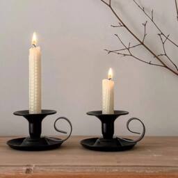 FLAVORA Black Iron Decorative Candlestick Candle Holder - Size: 0.6m2 - thumbnail 3