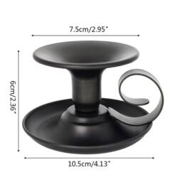 FLAVORA Black Iron Decorative Candlestick Candle Holder - Size: 0.6m2 - thumbnail 2