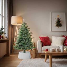 Berkfield Home Christmas Tree Skirt White √ò56x23 cm Plastic - Size: 56x23 cm - thumbnail 2