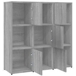 Berkfield Home Book Cabinet Grey Sonoma 90x30x90 cm Engineered Wood - Size: 90 x 30 x 90 cm - thumbnail 5