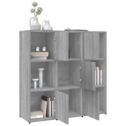 Berkfield Home Book Cabinet Grey Sonoma 90x30x90 cm Engineered Wood - Size: 90 x 30 x 90 cm - thumbnail 4