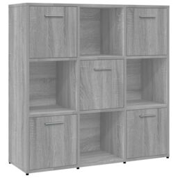 Berkfield Home Book Cabinet Grey Sonoma 90x30x90 cm Engineered Wood - Size: 90 x 30 x 90 cm - thumbnail 2