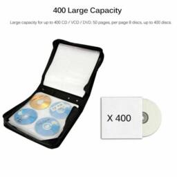 NESTLUNE 400 Disc CD DVD Wallet Storage Case Portable Protector in Black - Size: Large - thumbnail 4